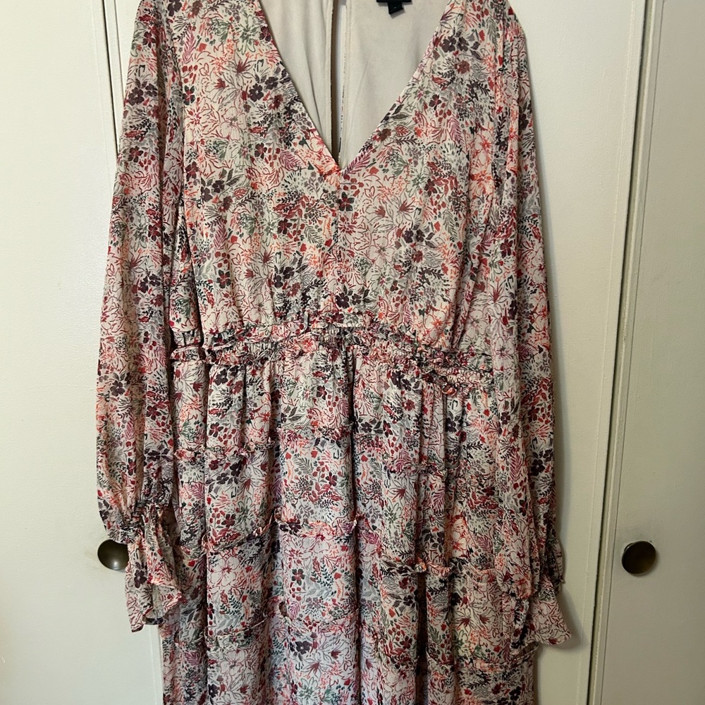 Torrid Multicolor Floral Long Sleeve Dress